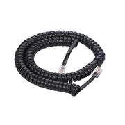 12Ft Coiled Handset Cord, RJ22 (4P4C) Black