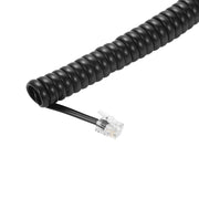 12Ft Coiled Handset Cord, RJ22 (4P4C) Black