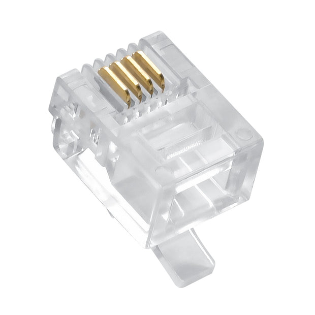 RJ11 (6P4C) Plug for Stranded Flat Wire 100pk