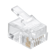 RJ11 (6P4C) Plug for Stranded Flat Wire 100pk