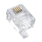 RJ11 (6P4C) Plug for Solid Round Wire 100pk