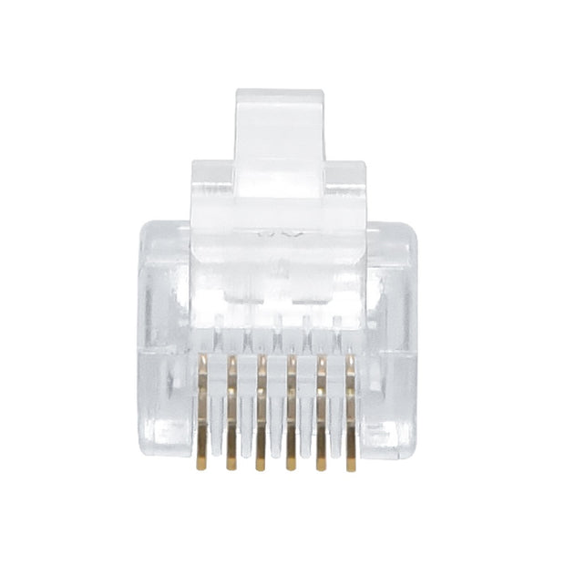 RJ12 (6P6C) Plug for Stranded Round Wire 100pk