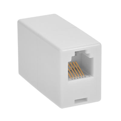 RJ12 Modular Inline Coupler Straight, White