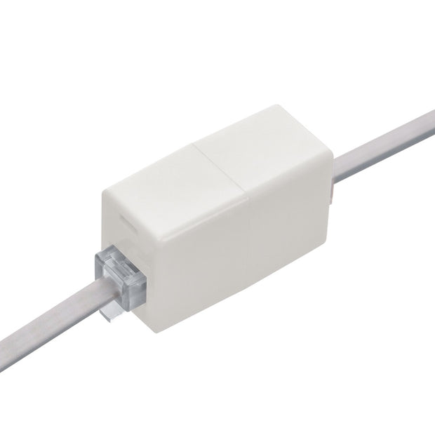 RJ45 Modular Inline Coupler Straight, White