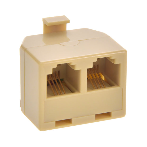 RJ11(6P4C) 1M/2F Modular T Adapter, Ivory Color