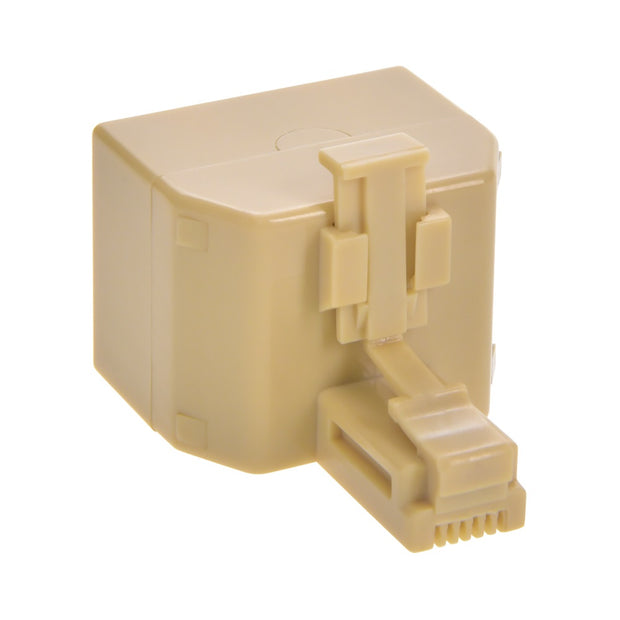 RJ11(6P4C) 1M/2F Modular T Adapter, Ivory Color