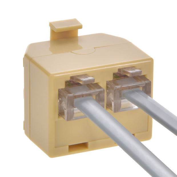 RJ11(6P4C) 1M/2F Modular T Adapter, Ivory Color