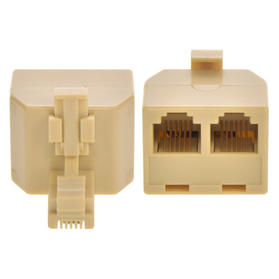 RJ12 1M/2F T Adapter Beige