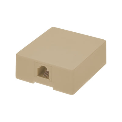 RJ11 Modular Single Port Surface Mount Jack Ivory