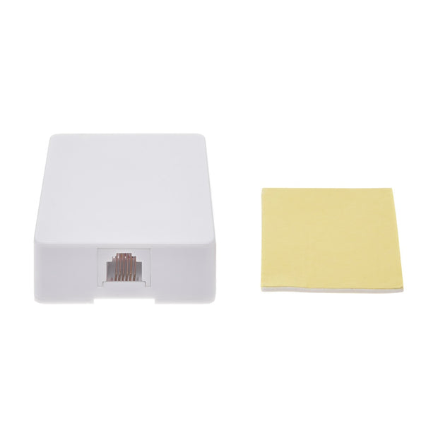 RJ12 Modular Single Port Surface Mount Jack White
