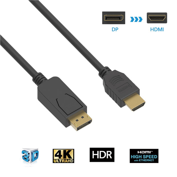 3Ft DisplayPort to HDMI 4K/30Hz 30AWG