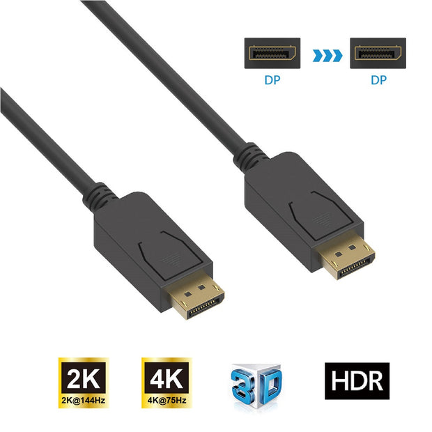 3Ft DisplayPort  Male/Male Cable V1.2 4K up to 144Hz