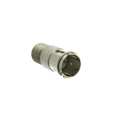 F-pin Coaxial Quick Connect Adapter, Threaded F-pin Female to Quick F-pin Male