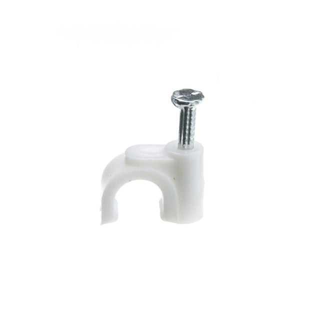 RG6 Cable Clip, White (100 pieces per bag)