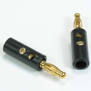 Banana Plug Gold Plated Plastic Black