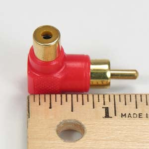RCA Male/Female Right Angle Adapter, Black