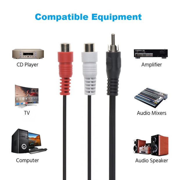 6inch RCA-Male to RCA-Female x2