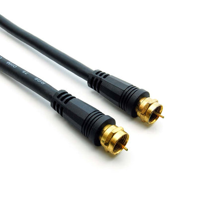 50Ft F-Type Screw-on RG6 Cable Black Gld Plated