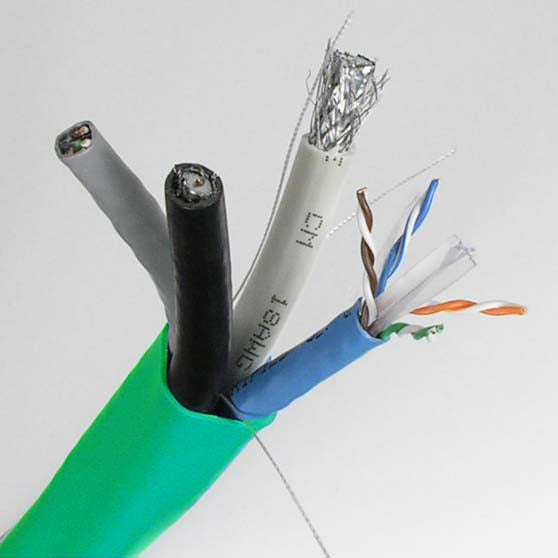 500Ft (Cat.6x2)/(RG6 Quad x2) Combo Cable