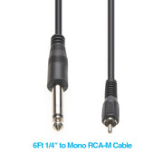 10Ft 1/4" Mono Plug/RCA Male Cable