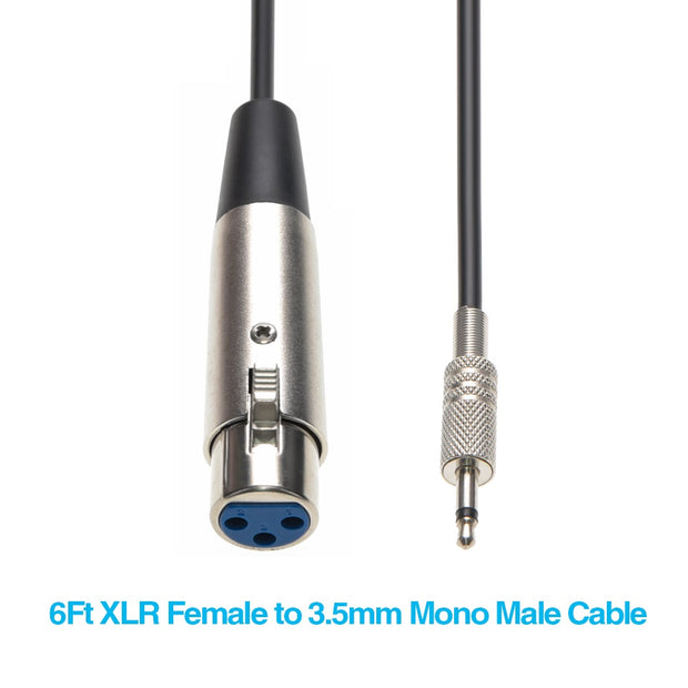 10Ft XLR Female to 3.5mmm Mono Male Cable