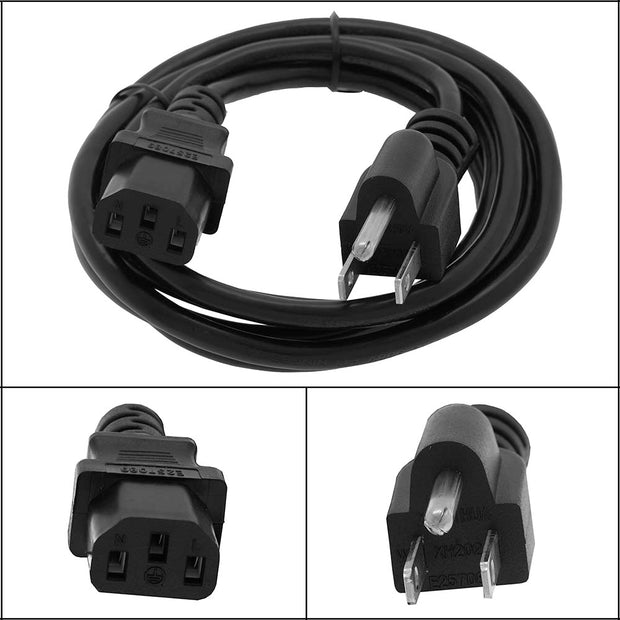 4Ft Computer Power Cord 5-15P to C-13 Black SVT 18/3