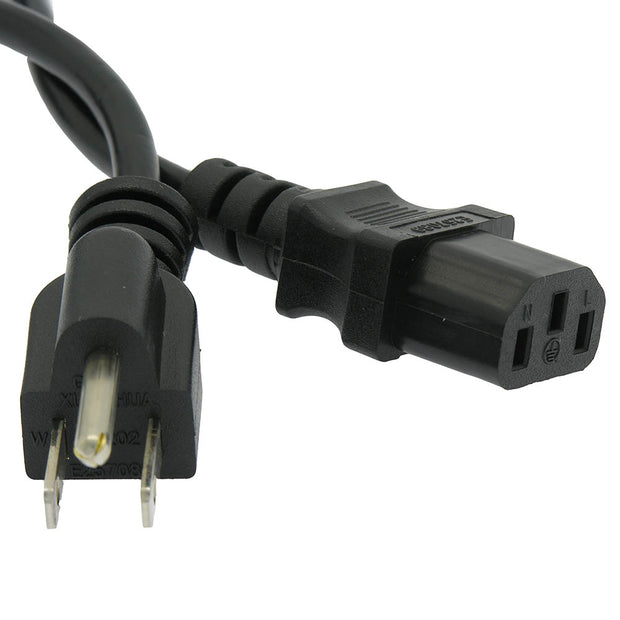 4Ft Computer Power Cord 5-15P to C-13 Black SVT 18/3