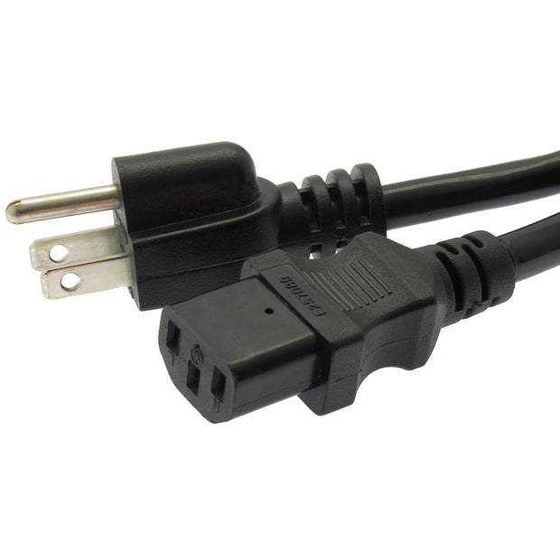 6Ft Computer Power Cord 5-15P to C-13 Black / SJT 14/3
