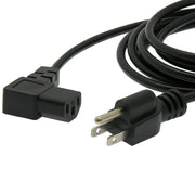 3Ft Computer Power Cord 5-15P to C-13  Right Angle  Black / SVT 18/3