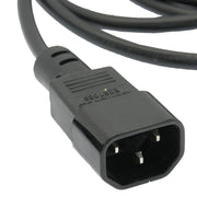 3Ft Power Extension Cord C13 to C14 Black /SVT  18/3