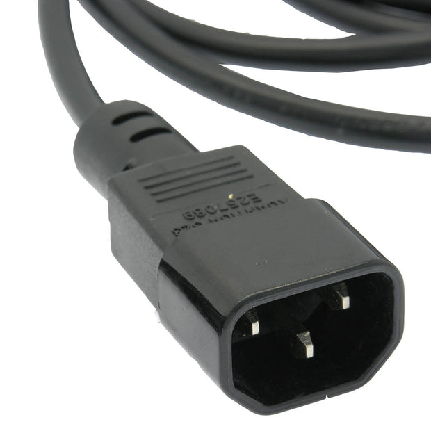 3Ft Power Extension Cord C13 to C14 Black /SVT  18/3