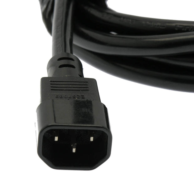10Ft Power Extension Cord C13 to C14 Black /SJT  14/3