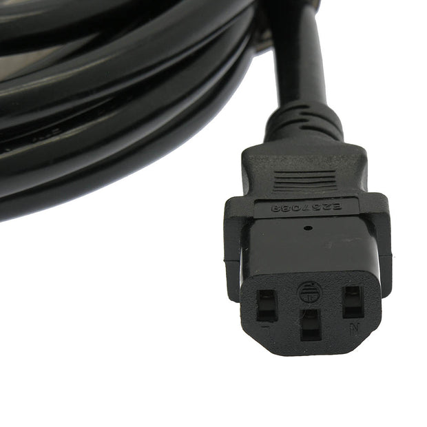 3Ft Power Extension Cord C13 to C14 Black /SJT  14/3