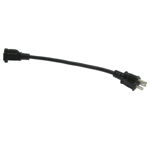 1Ft Power Cord 5-15P to 5-15R   Black / SJT 16/3