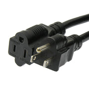 10Ft Power Cord 5-15P to 5-15R   Black / SJT 16/3