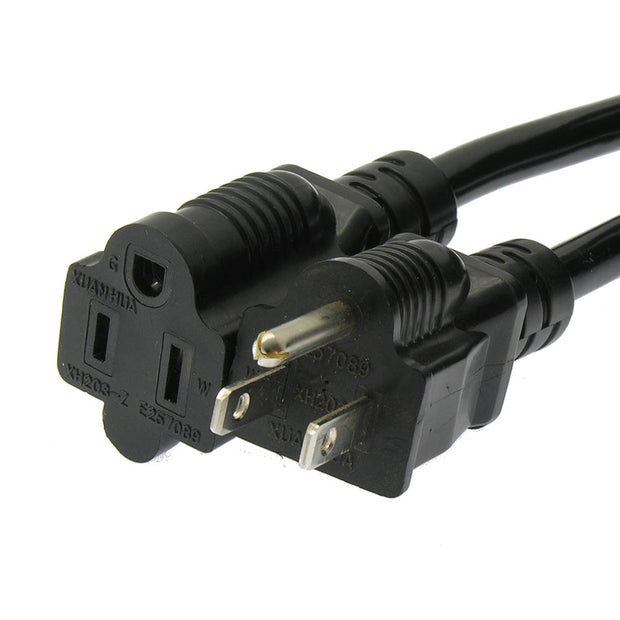 3Ft Power Cord 5-15P to 5-15R   Black / SJT 16/3