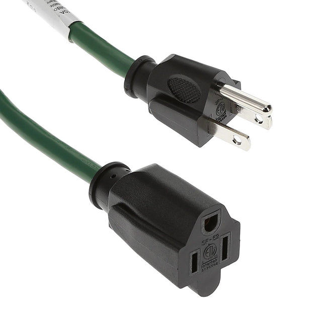 50ft 16/3 SJTW Green Extension Cord, Black Plug