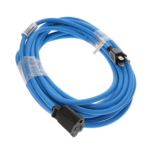 25Ft 14/3 SJTW Blue Power Extension Cord, Black Plug