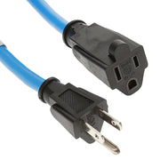 50Ft 14/3 SJTW Blue Power Extension Cord, Black Plug