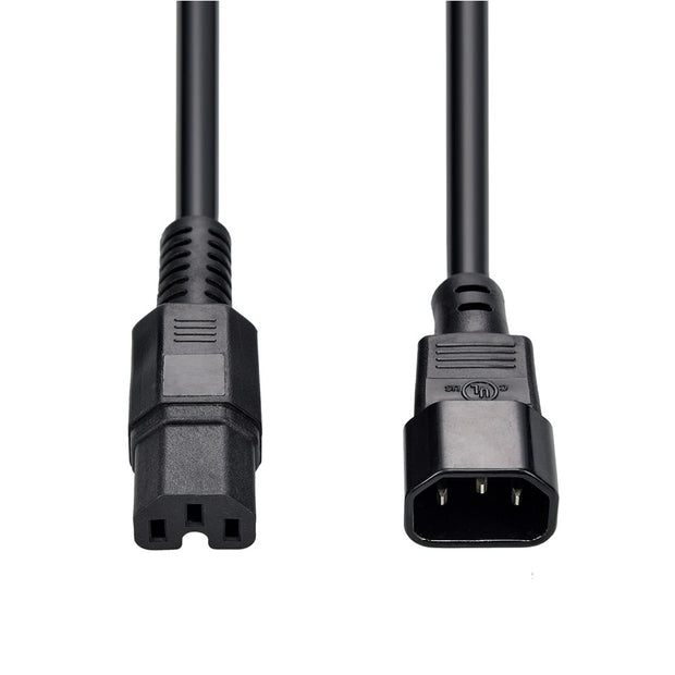 10Ft  Power Cord C14 to C15 Black/ SJT 14/3