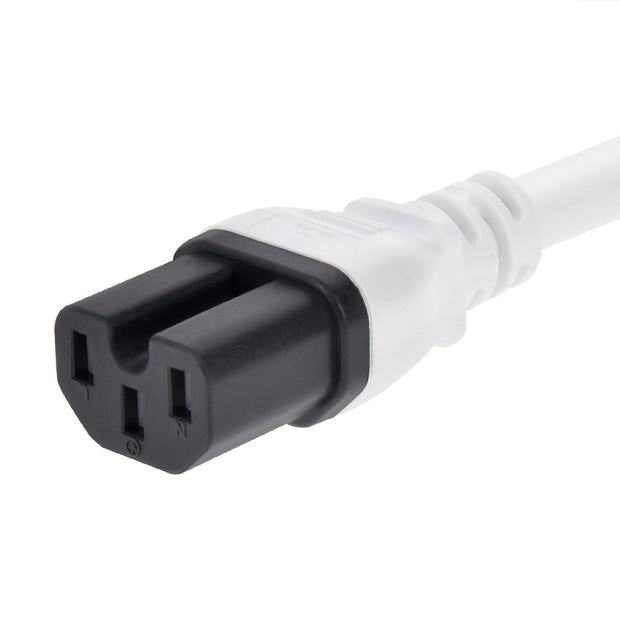 3Ft Power Cord C14 to C15 White/ SJT 14/3