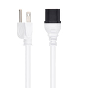6Ft Power Cord 5-15P to C15 White/ SJT 14/3