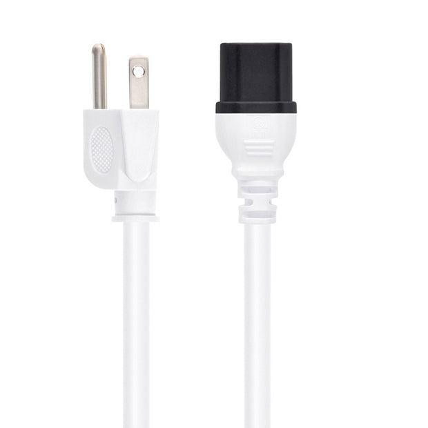 6Ft Power Cord 5-15P to C15 White/ SJT 14/3