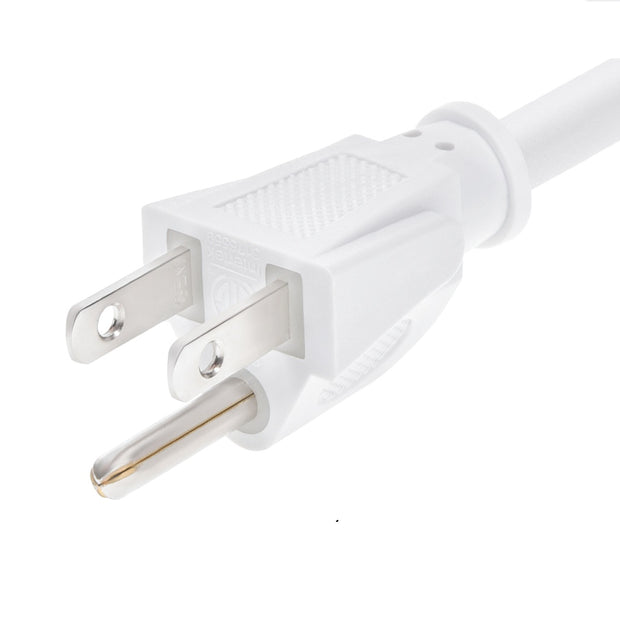 6Ft Power Cord 5-15P to C15 White/ SJT 14/3