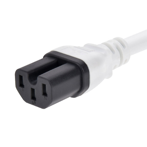 6Ft Power Cord 5-15P to C15 White/ SJT 14/3