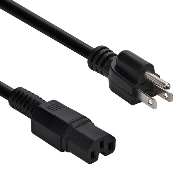 10Ft  Power Cord 5-15P to C15 Black/ SJT 14/3