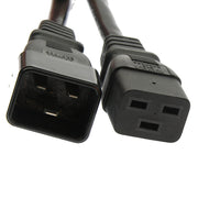 2Ft  Power Cord C19 to C20 Black/ SJT 14/3
