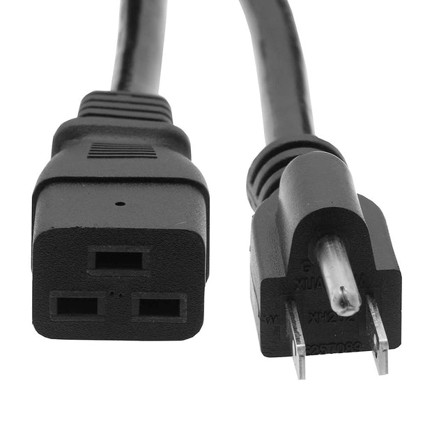 6Ft  Power Cord 5-15 to C19 Black/ SJT 14/3