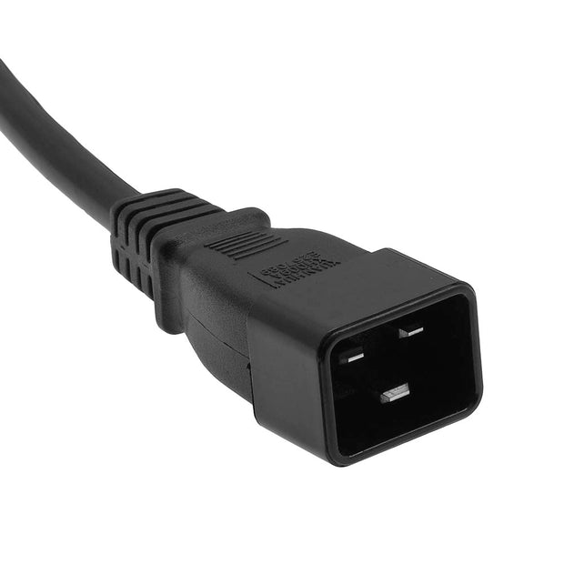 3Ft  Power Cord C20 to C13 Black/ SJT 14/3