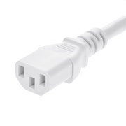 3Ft Power Extension Cord C13 to C14 White/SJT 14/3